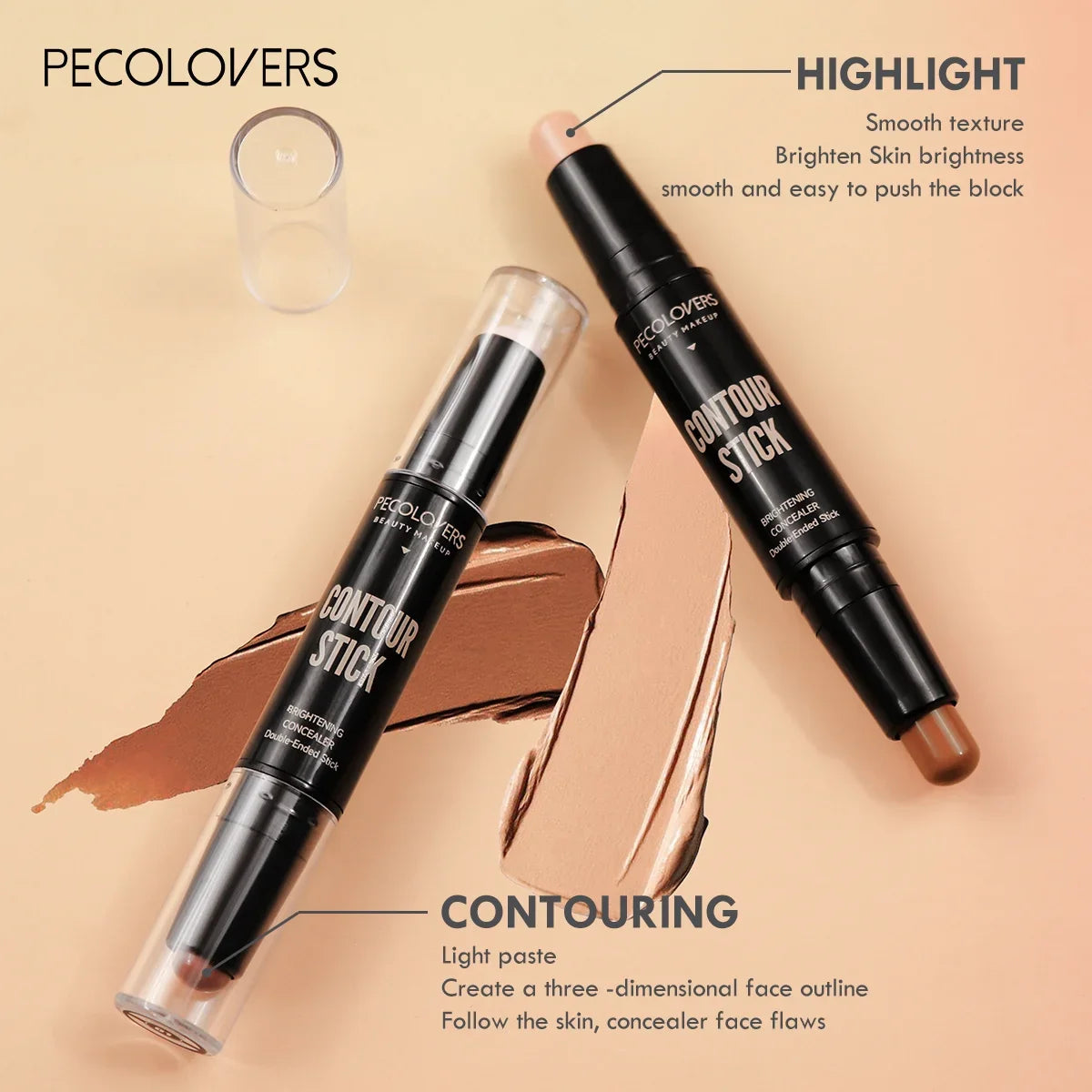 Highlight Pen Double Head Waterproof Contour Concealer Stick