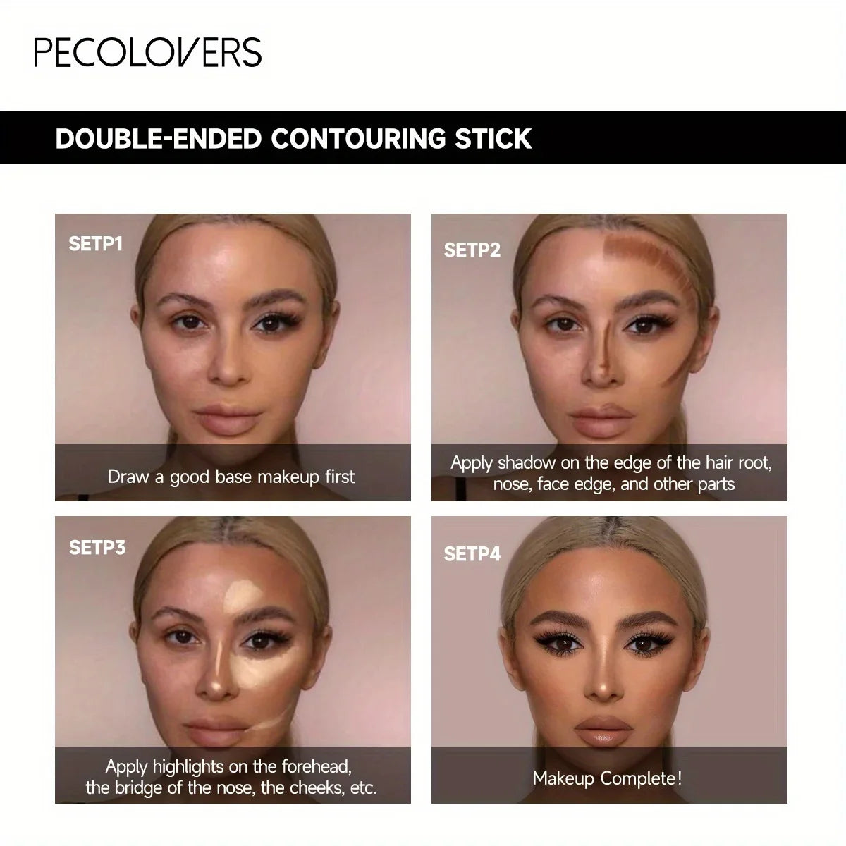 Highlight Pen Double Head Waterproof Contour Concealer Stick